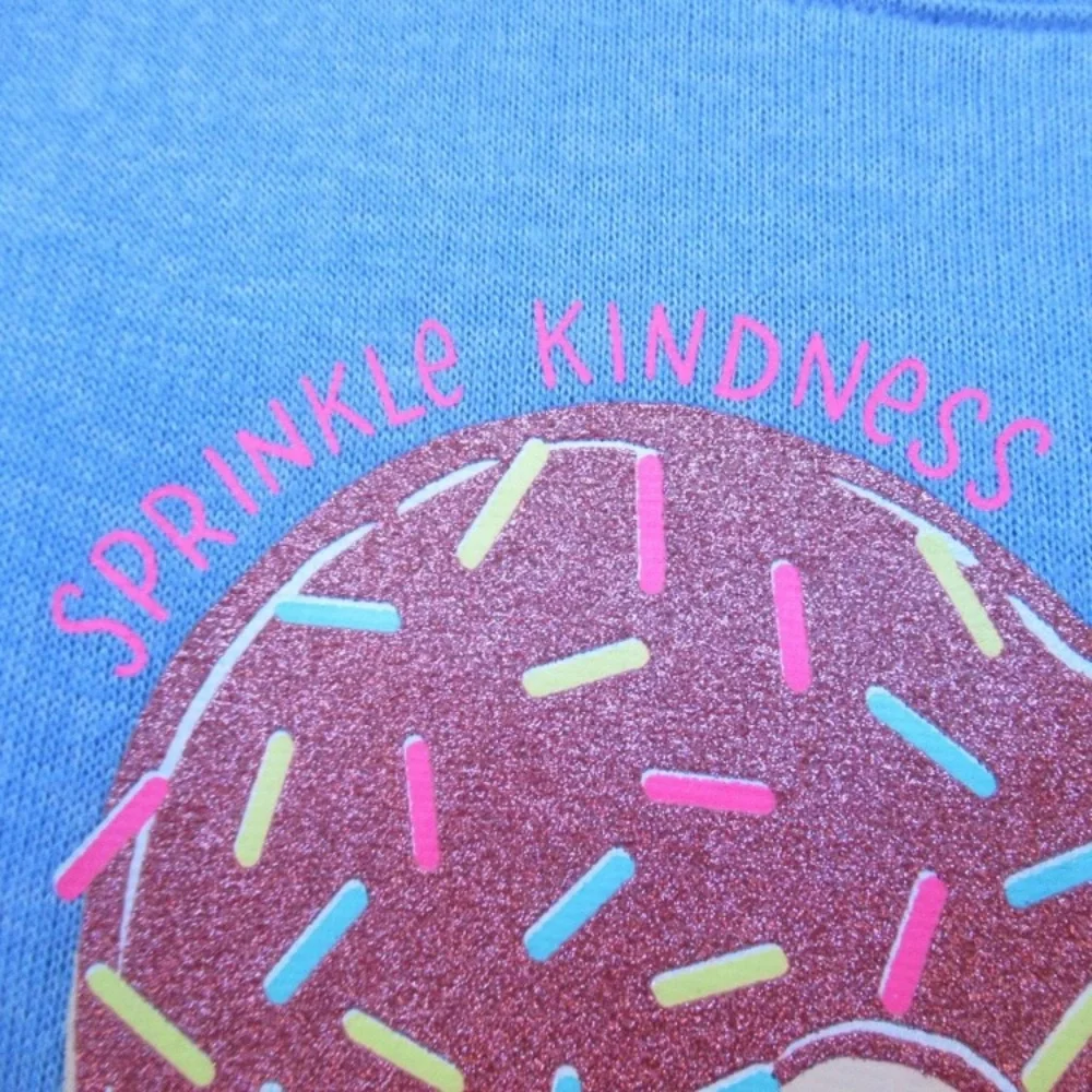Relisted SO Sprinkle Kindness cozy glitter graphic top girls XL 14 / 16 - Picture 9 of 17